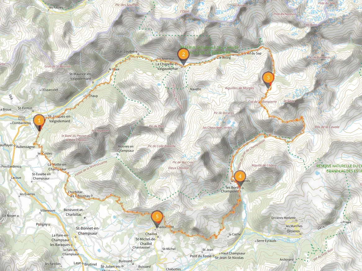 Carte Tour du Vieux Chaillol