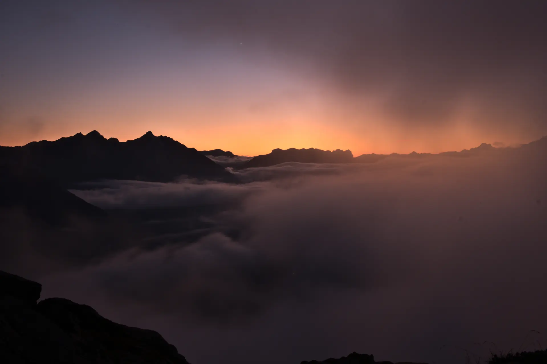 sunset southern alps