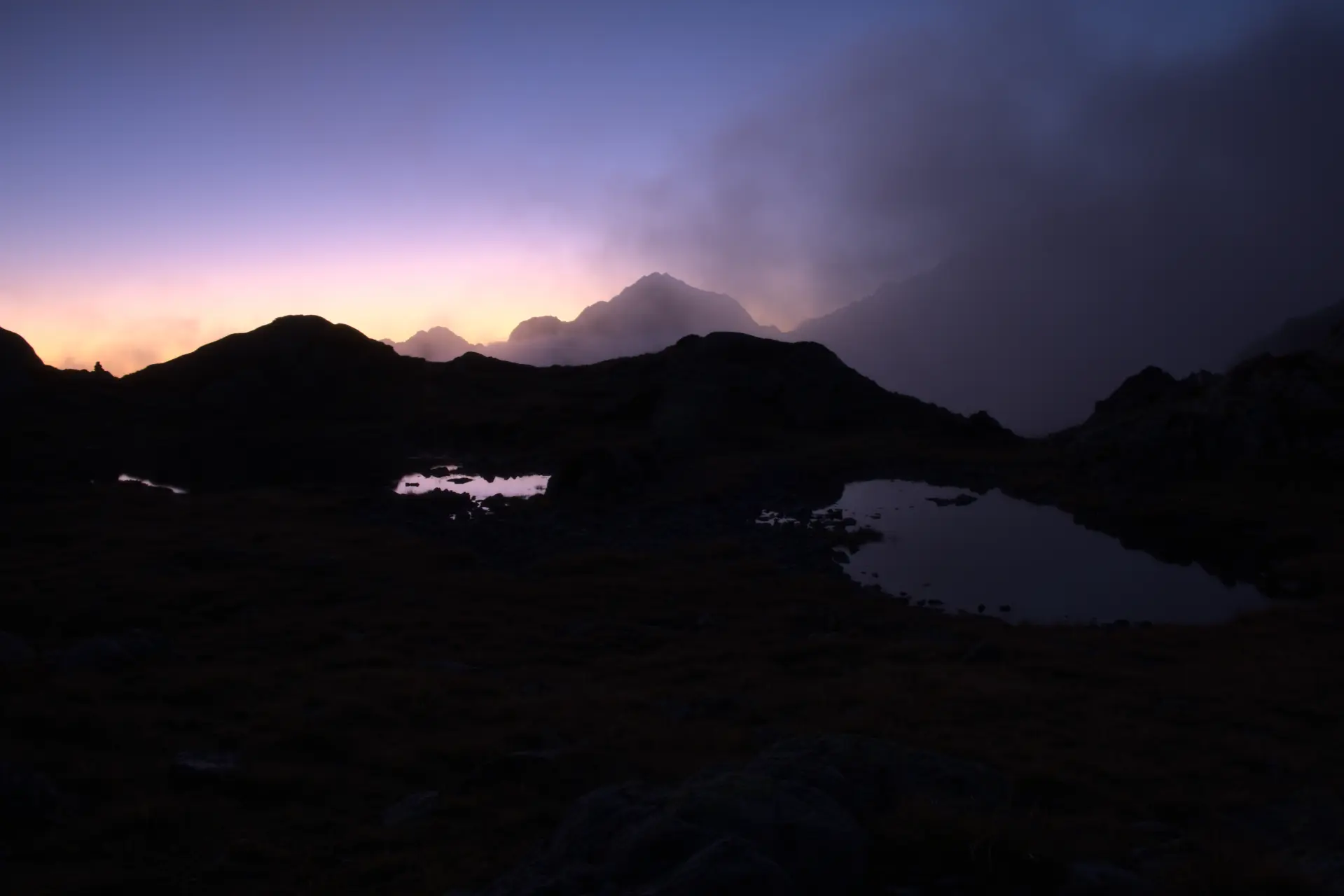 Coucher de soleil lac Lautier Villar Loubière