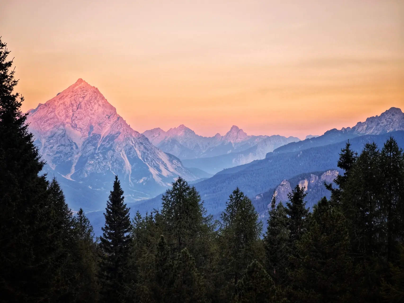 Coucher de soleil refuge de Dibona