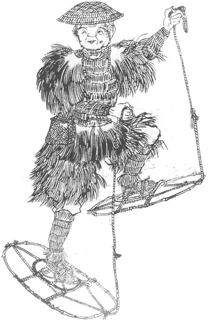 Kanjiki, raquette japonaise, illustration de 1837