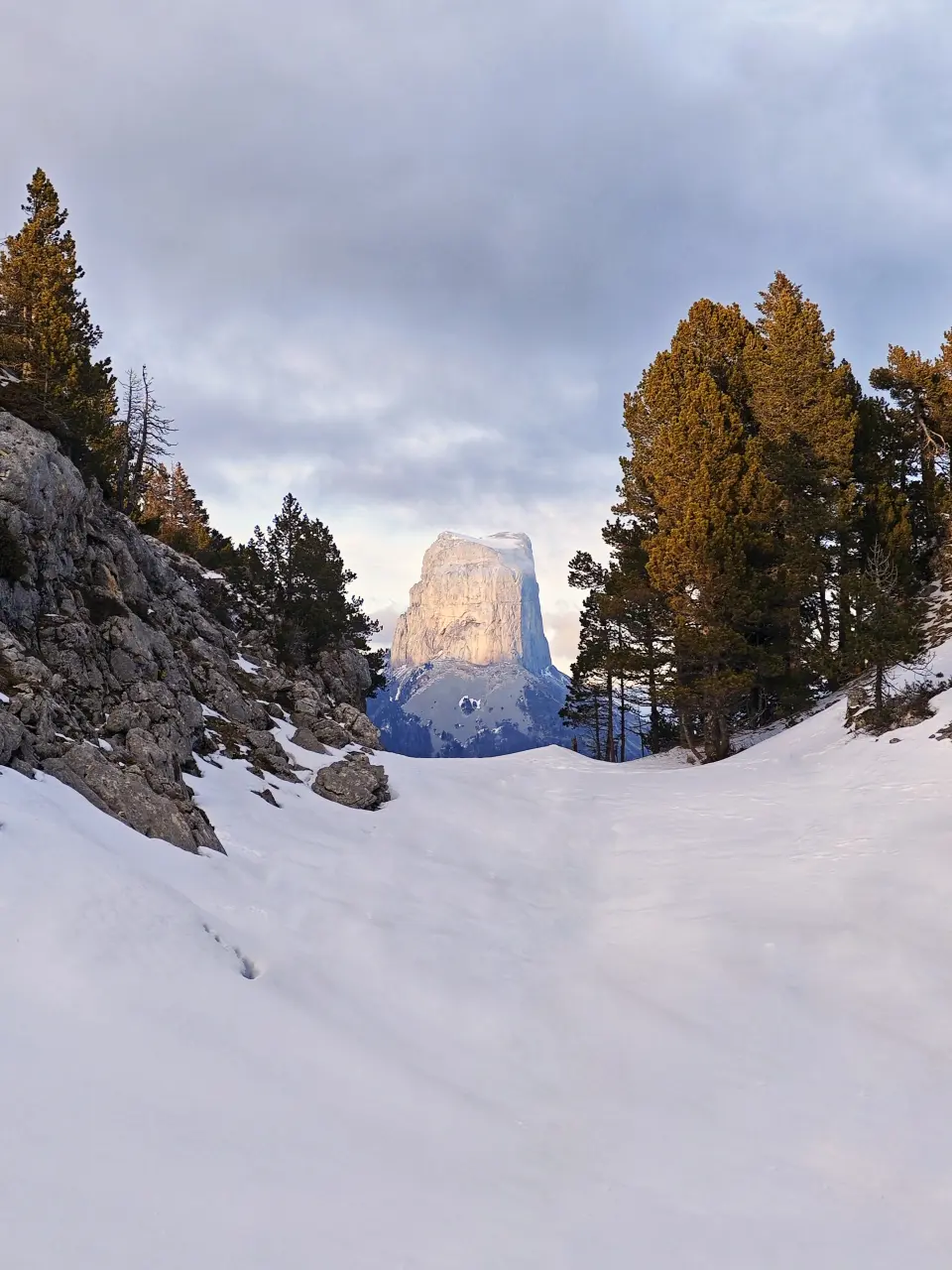 Mont-Aiguille depuis les Hauts-Plateaux du Vercors - Hiver