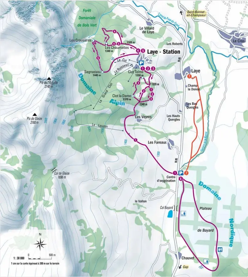 plan raquette col bayard