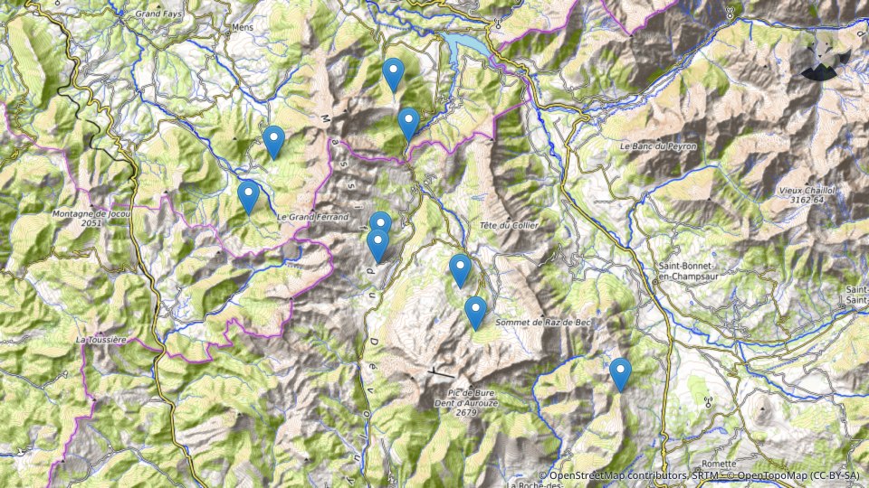 Carte de Les plus belles randonnées du Dévoluy Sommets, lacs et sentiers du vertige dans les Dolomites françaises — Altimood