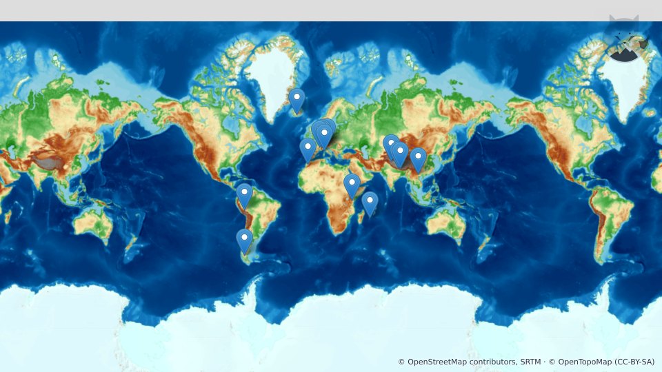 Carte de Les plus beaux treks du monde (rien que ça) — Altimood