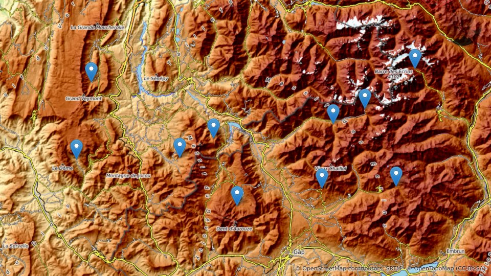 Carte de Les plus belles randonnées des Alpes du Sud 10 itinéraires du Vercors drômois au Parc National des Écrins — Altimood